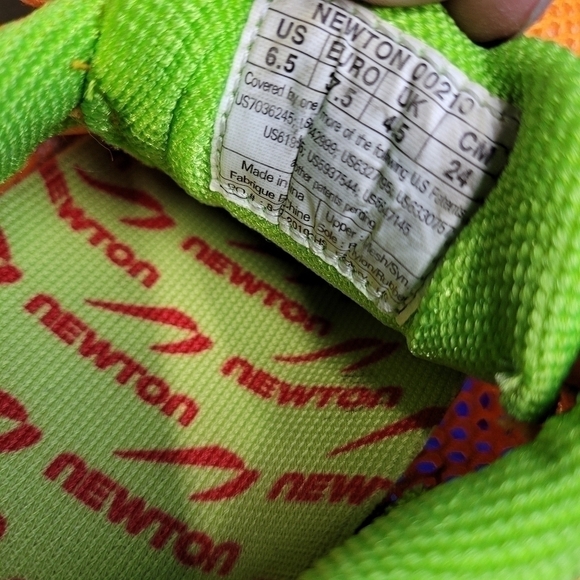 Newton Shoe Women's 6.5 Terra Momentum Running Orange Lime Sneakers - Picture 8 of 8